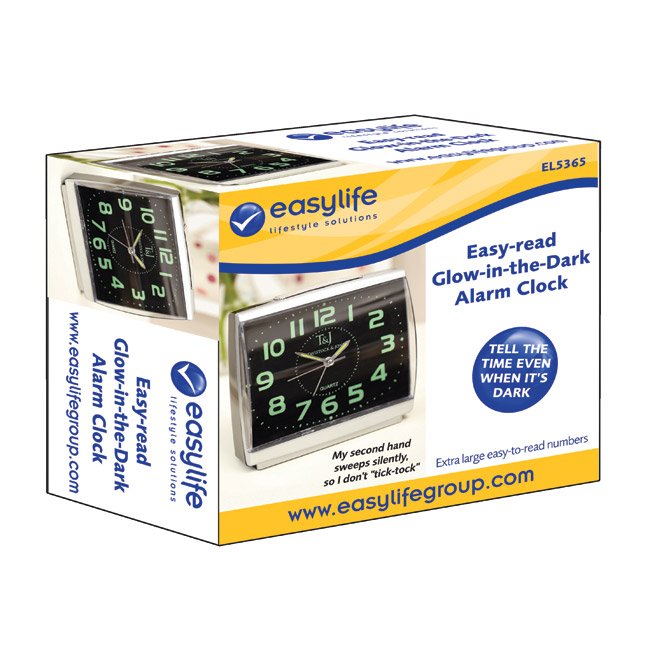 EasytoRead GlowintheDark Alarm Clock (box of 2) Easylife
