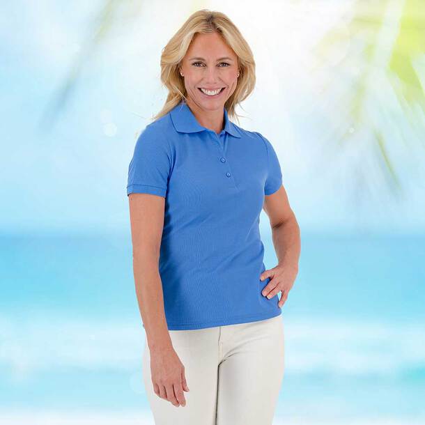Easylife Womens Haymaker Polos in White, Size 10, Polyester