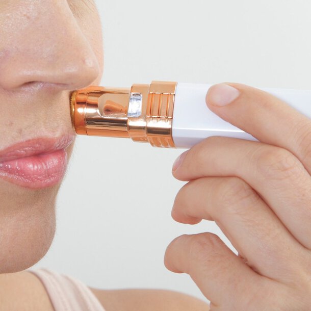 Image of Golden Facial Hair Remover in Yellow/Gold, Silk