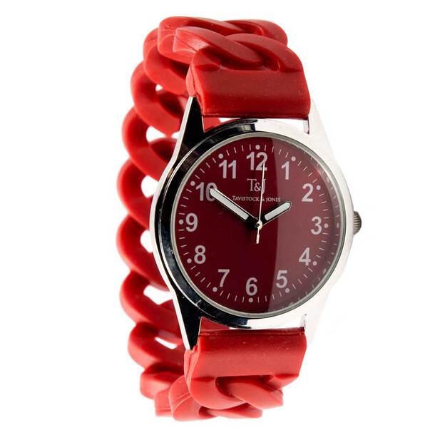 Easylife Easy-To-Read Stretch Band Watch in Burgundy | Christmas Gifts