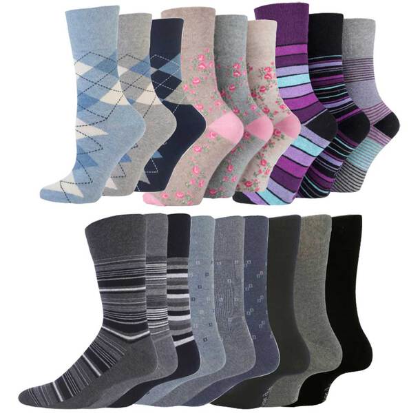 Easylife Mens Gents Gentle Grip Socks, Size Set of 9