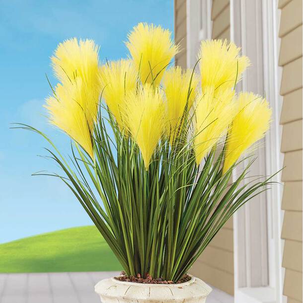 Easylife Triple Flower Faux Pampas Grass, Size Pack Of 3