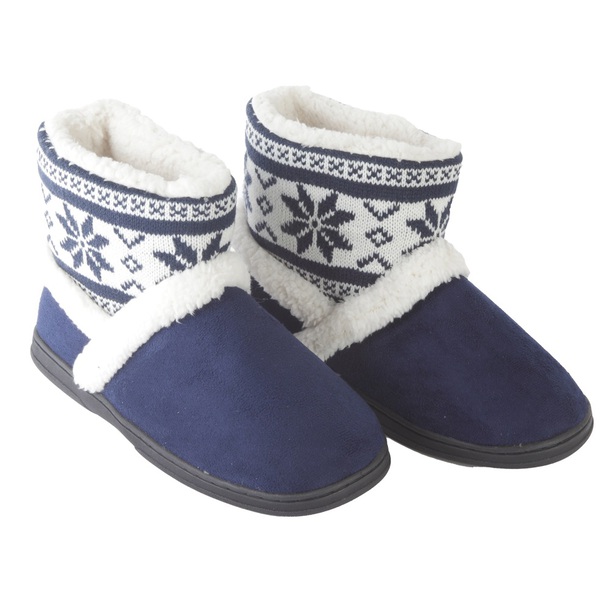 Easylife Nordic Slipper Boot in Navy, Size XL