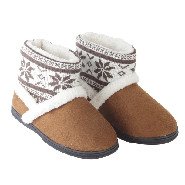 Easylife Nordic Slipper Boot in Brown, Size XL